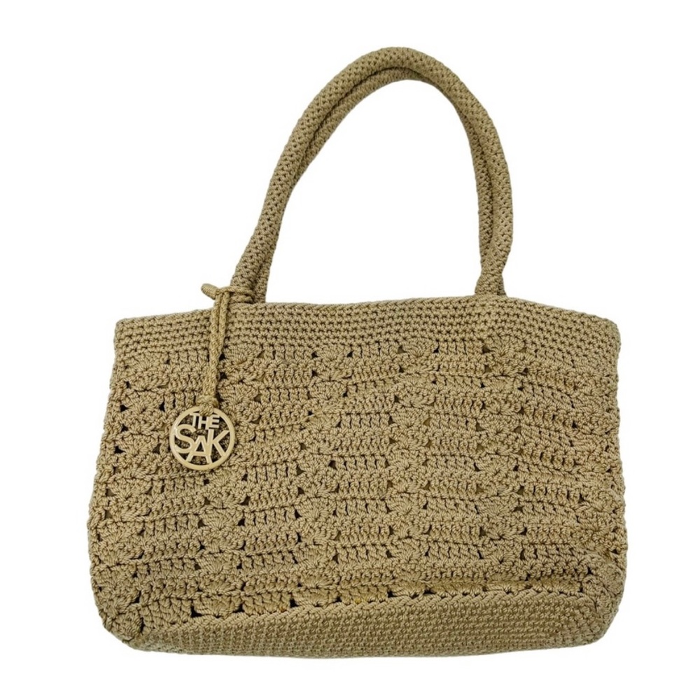 The Sak double strap crochet shoulder bag coastal beach tote